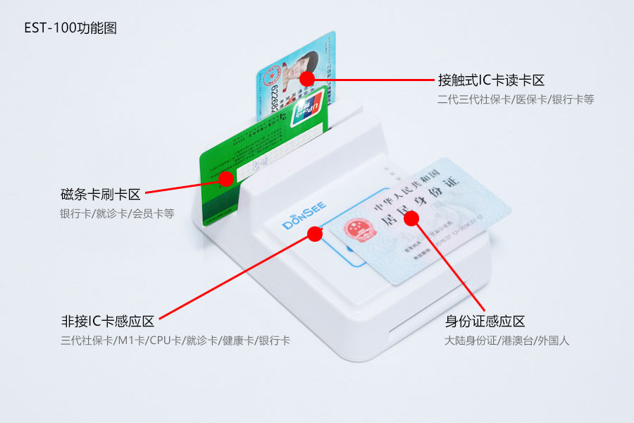 EST-100免驅第三代身份證社保卡讀卡器